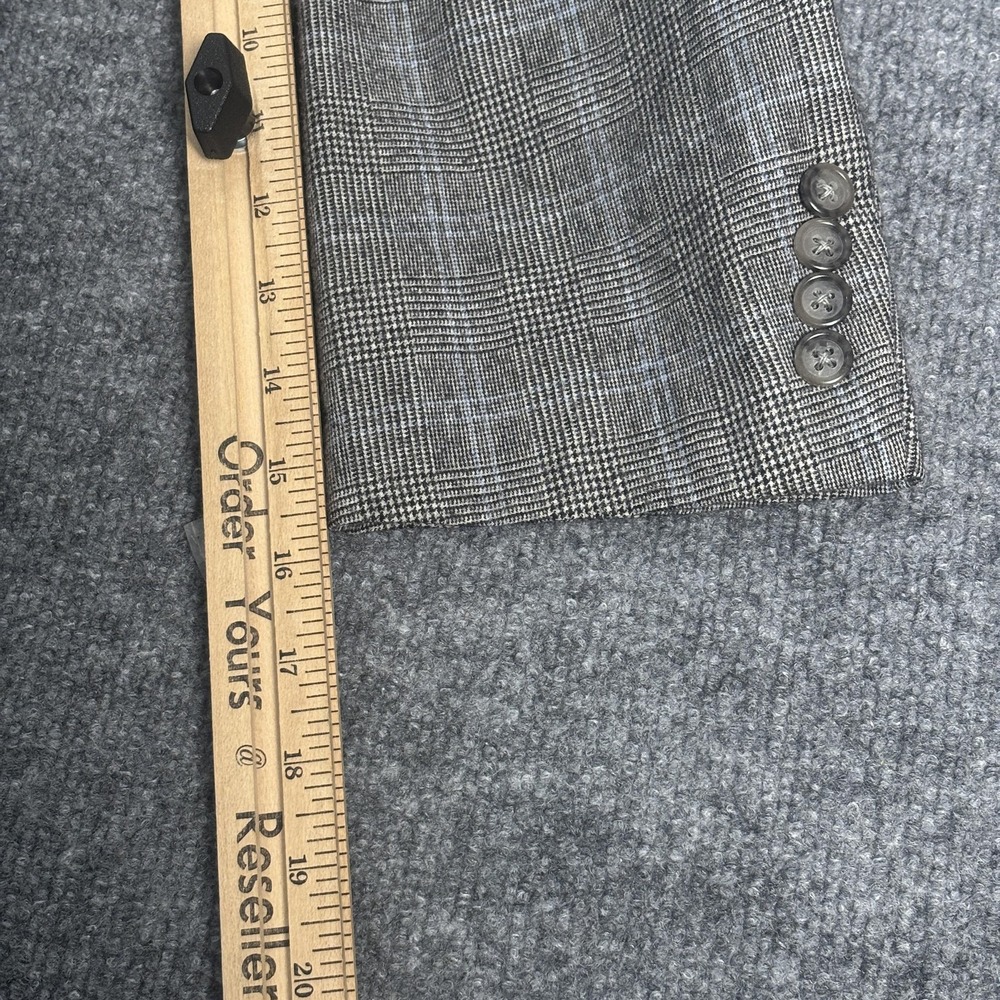 Ermenegildo Zegna Sport Coat Mens 42R Gray Glen Plaid Wool Cashmere 2 Button - Picture 15 of 16